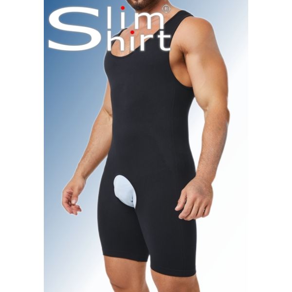 Seamless body shaping bodysuit for men.