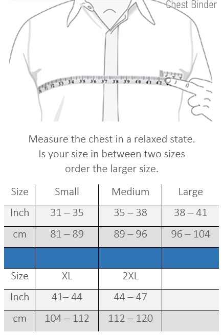 chest binder sizes